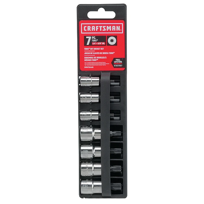 Craftsman Torx Bit Socket Set - 1/4" And 3/8" - 7 Pieces 3 Craftsman Torx Bit Socket Set - 1/4" And 3/8" - 7 Pieces