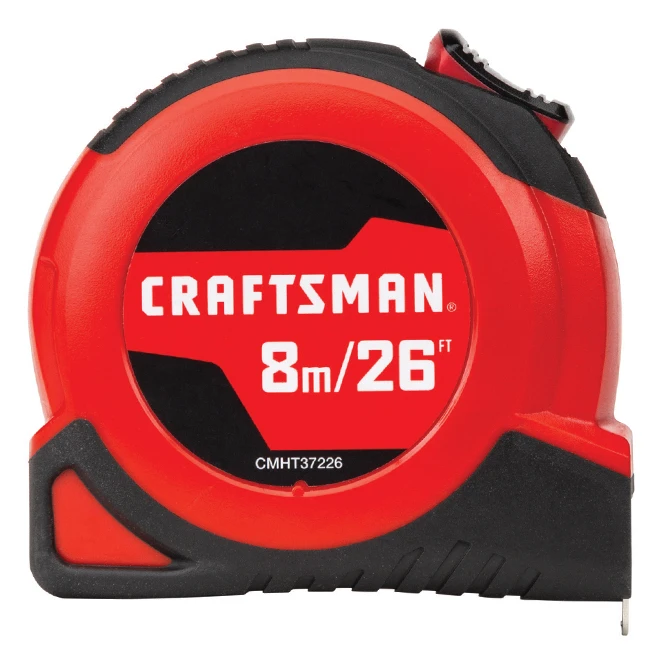 Craftsman Self-Locking Measuring Tape - 1'' X 26' - Red 5 Craftsman Self-Locking Measuring Tape - 1'' X 26' - Red - Image 3