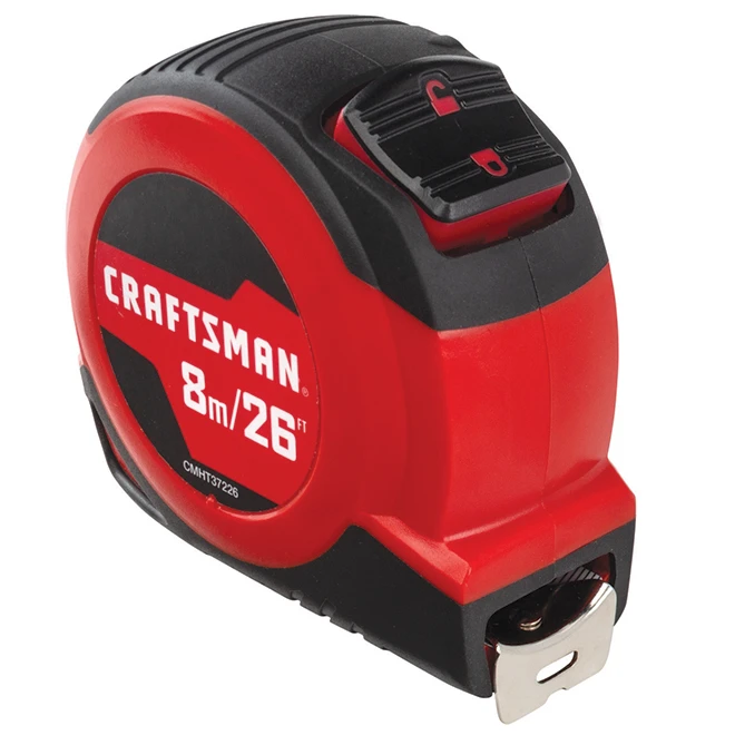 Craftsman Self-Locking Measuring Tape - 1'' X 26' - Red 6 Craftsman Self-Locking Measuring Tape - 1'' X 26' - Red - Image 4