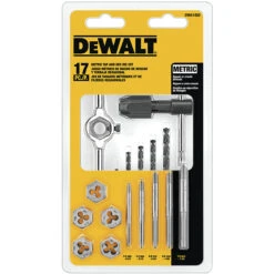 DeWalt Metric Steel Tap And Die 17-pc Set - High Carbon Steel - Black Oxide Bits - Precise Threading