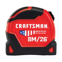Craftsman Pro-11 Measuring Tape Metric 8M/26ft Black/Red -Tool Nomic Sales 00277215 L