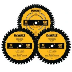 DeWalt Pack Of Circular 10-in Saw Blades - 1 X 60 TH And 2 X 40 TH - Pack Of 3