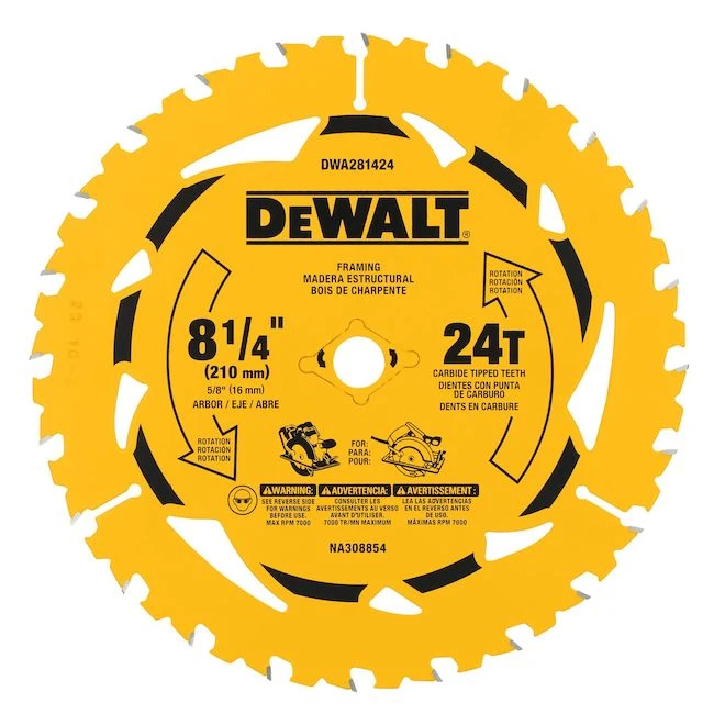 DeWALT 8 1/4-in Ripping Circular Saw Blade - 24 Carbide Teeth 5 DeWALT 8 1/4-in Ripping Circular Saw Blade - 24 Carbide Teeth - Image 3