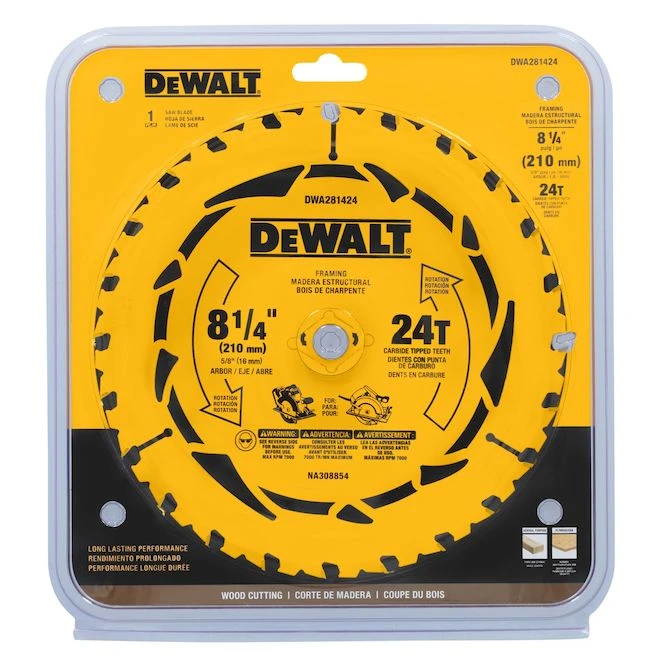 DeWALT 8 1/4-in Ripping Circular Saw Blade - 24 Carbide Teeth 3 DeWALT 8 1/4-in Ripping Circular Saw Blade - 24 Carbide Teeth