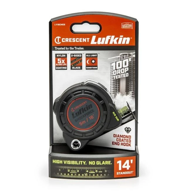 Crescent Lufkin Shockforce Nite Eye Tape Measure, 1-3/16 X 5M/16 Ft. 3 Crescent Lufkin Shockforce Nite Eye Tape Measure, 1-3/16 X 5M/16 Ft.