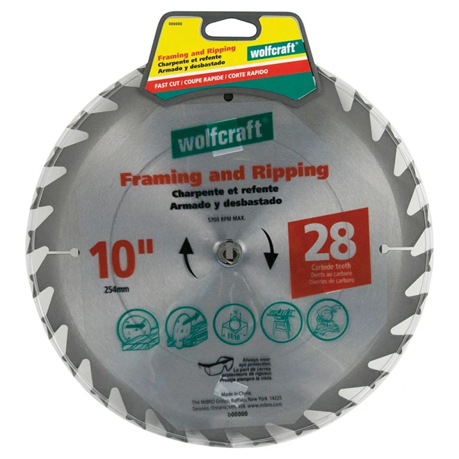 Wolfcraft Framing Circular Saw Blade - Carbide - 5700-RPM - 10-in Dia 3 Wolfcraft Framing Circular Saw Blade - Carbide - 5700-RPM - 10-in Dia