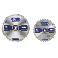 Irwin Marathon Circular Saw Blade - 2-Piece Set - 10-in Dia - T40 And T80 - Carbide Teeth With Diamond Abrasive