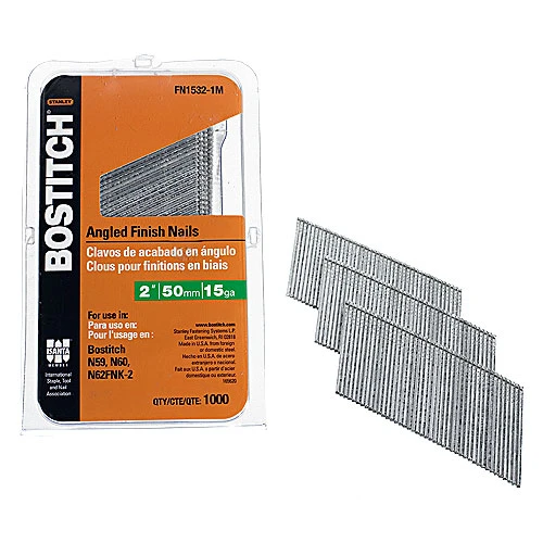 Bostitch Finish Nails - Angled - 15GA - 2" - 1000/Pk 3 Bostitch Finish Nails - Angled - 15GA - 2" - 1000/Pk