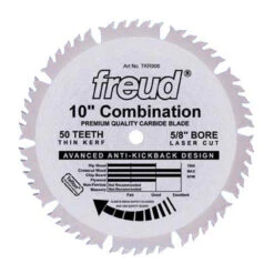 Freud Circular Saw Blade - 10-in Dia - Anti Kickback - 50 Teeth