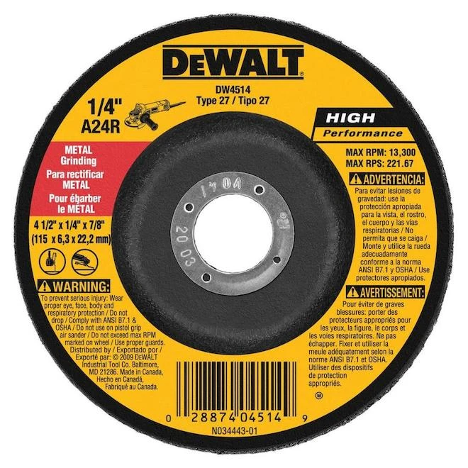 DEWALT Aluminum Oxide 4.5-in Grinding Wheel 4 DEWALT Aluminum Oxide 4.5-in Grinding Wheel - Image 2