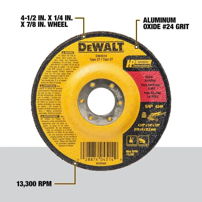 DEWALT Aluminum Oxide 4.5-in Grinding Wheel 6 DEWALT Aluminum Oxide 4.5-in Grinding Wheel - Image 4