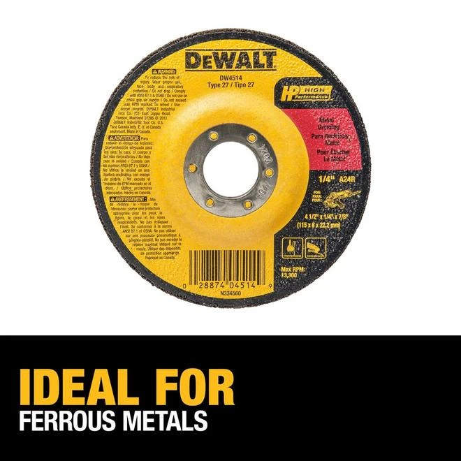 DEWALT Aluminum Oxide 4.5-in Grinding Wheel 5 DEWALT Aluminum Oxide 4.5-in Grinding Wheel - Image 3