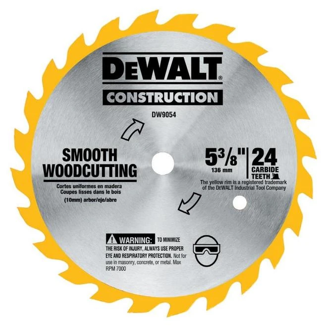 DEWALT Construction 5 3/8-in 24-Tooth Smooth Woodcutting Saw Blade 3 DEWALT Construction 5 3/8-in 24-Tooth Smooth Woodcutting Saw Blade