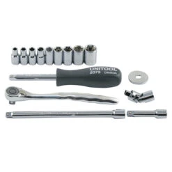 Unitool Hexagonal Mechanics Metric 16-pc Tool Set - Chrome Finish - Steel - Moulded Box Included