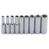 Unitool Deep Sockets - Chrome Finish - Steel - 1/4-in Drive - Set Of 9
