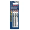 Bosch T-Shank Jigsaw Blade Set - 3 1/4-in X 1/16-in - 20-TPI - Bi-Metal - 3-Pack