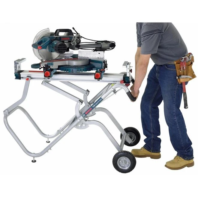 Bosch Gravity-Rise Rolling Mitre Saw Stand - Grey - 300-lb Capacity - Steel 4 Bosch Gravity-Rise Rolling Mitre Saw Stand - Grey - 300-lb Capacity - Steel - Image 2