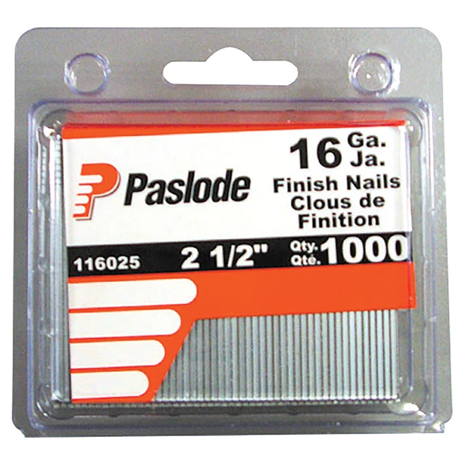 Paslode Finishing Nails - Strip - 16GA - 2 1/2" - 1000/Box 3 Paslode Finishing Nails - Strip - 16GA - 2 1/2" - 1000/Box