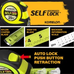 Komelon 25-ft Evolution Self-Lock High-Viz Tape Measure -Tool Nomic Sales 32435002ca L