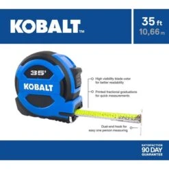 Kobalt 35-ft Blue Self-Locking Measuring Tape -Tool Nomic Sales 32435014ea L