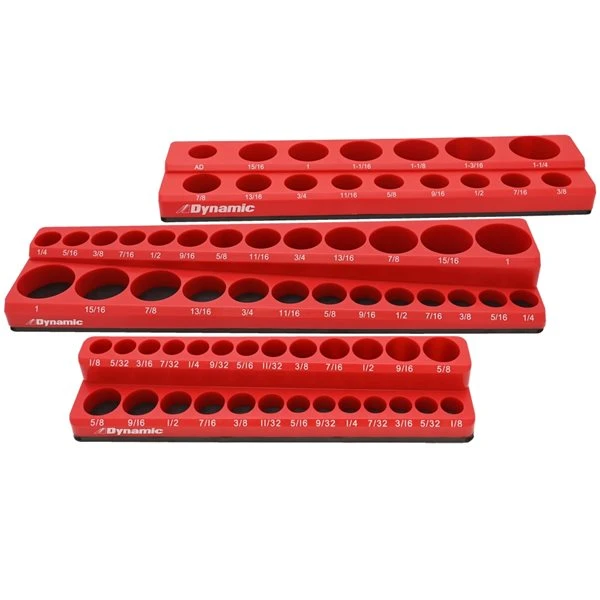 Dynamic Tools 3-Piece Magnetic SAE Socket Organizer Set For 1/4-in, 3/8-in, And 1/2-in Drive 3 Dynamic Tools 3-Piece Magnetic SAE Socket Organizer Set For 1/4-in, 3/8-in, And 1/2-in Drive