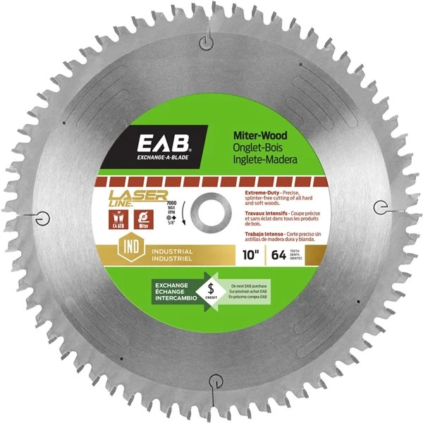 Exchange-A-Blade LaserLine 10-in 64-Tooth Dry Cut Only Standard Tooth Carbide Circular Saw Blade 3 Exchange-A-Blade LaserLine 10-in 64-Tooth Dry Cut Only Standard Tooth Carbide Circular Saw Blade