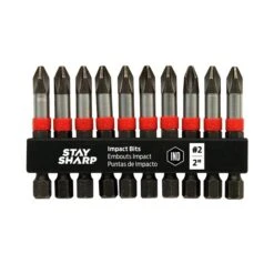 Stay Sharp 2-in Phillips Impact Driver Bit Set - 10-Pack