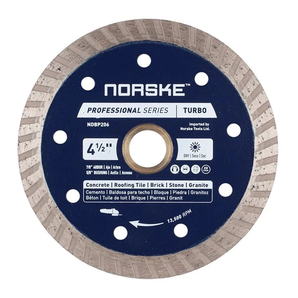Norske 4 1/2-in Wet Or Dry Cut Turbo Diamond Blade 3 Norske 4 1/2-in Wet Or Dry Cut Turbo Diamond Blade