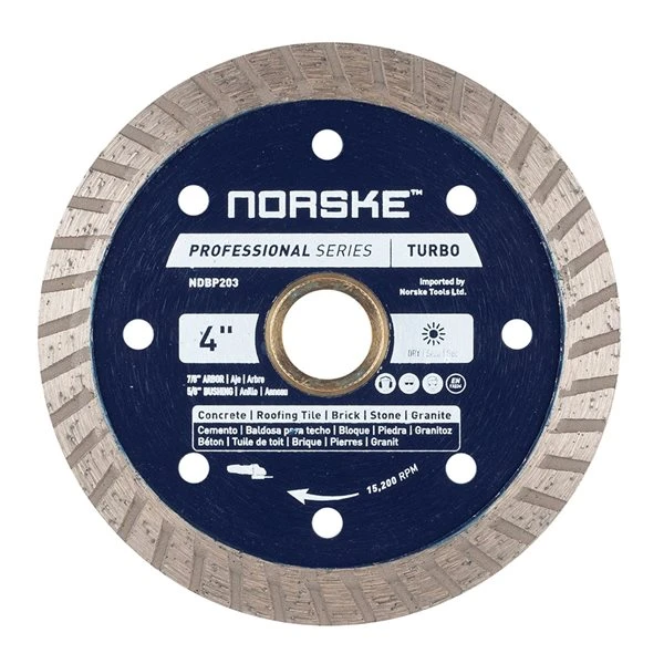 Norske 4-in Wet Or Dry Cut Turbo Diamond Blade 3 Norske 4-in Wet Or Dry Cut Turbo Diamond Blade