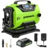 Greenworks 24V Lithium Ion Portable Air Compressor With 2 AH Battery