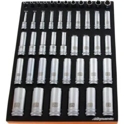 Dynamic Tools 46-Piece 1/4-in, 3/8-in & 1/2-in Drive Metric Deep Chrome Socket Set -Tool Nomic Sales 332016340 AlternateImage2 l