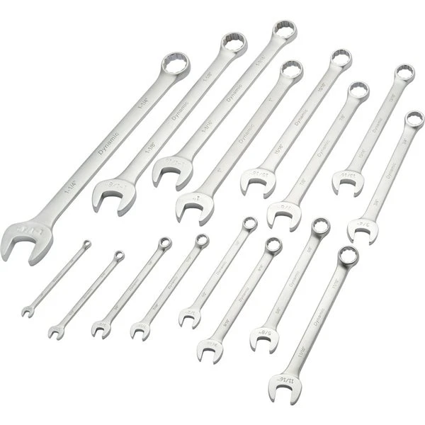 Dynamic Tools Satin Finish SAE Combination Wrenches - Set Of 16 4 Dynamic Tools Satin Finish SAE Combination Wrenches - Set Of 16 - Image 2