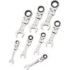 Dynamic Tools SAE Stubby Flexible Head Combination Wrenches - Set Of 8