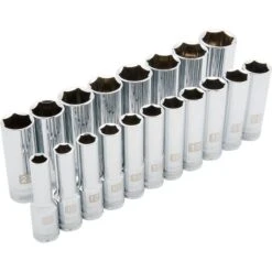 Dynamic Tools 19-piece Metric 1/2-in Drive 6-point Deep Socket Set