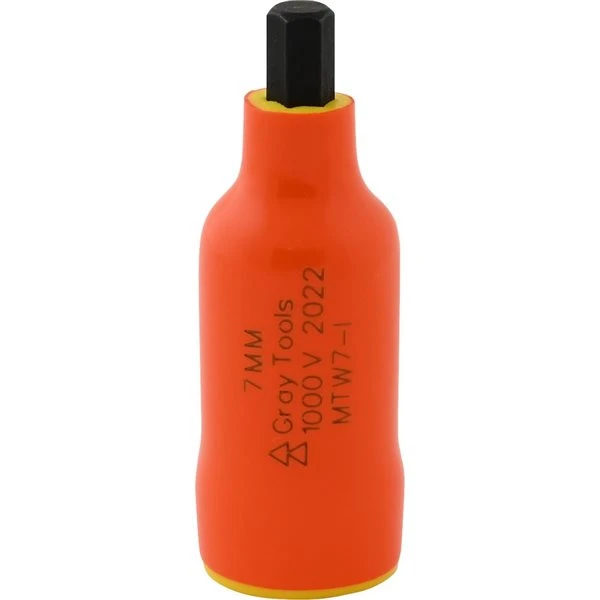 Gray Tools 7mm X 3/8-in Drive Standard Length Hex Head, Insulated Socket 3 Gray Tools 7mm X 3/8-in Drive Standard Length Hex Head, Insulated Socket