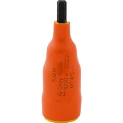 Gray Tools 5mm X 3/8-in Drive Standard Length Hex Head, Insulated Socket