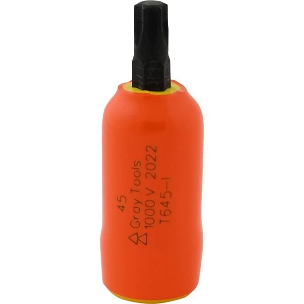 Gray Tools T45 X 3/8-in Drive Standard Length Torx Head, Insulated Socket 3 Gray Tools T45 X 3/8-in Drive Standard Length Torx Head, Insulated Socket