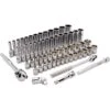 Dynamic Tools 60-piece SAE And Metric Combination 3/8-in Drive 6-point Shallow/Deep Socket Set