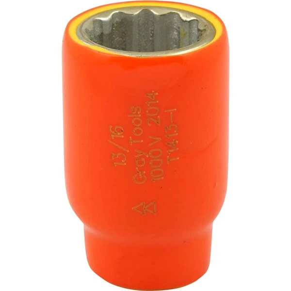 Gray Tools Socket 13/16-in X 1/2-in Drive, Standard Length Socket, 1000V Insulated 4 Gray Tools Socket 13/16-in X 1/2-in Drive, Standard Length Socket, 1000V Insulated - Image 2