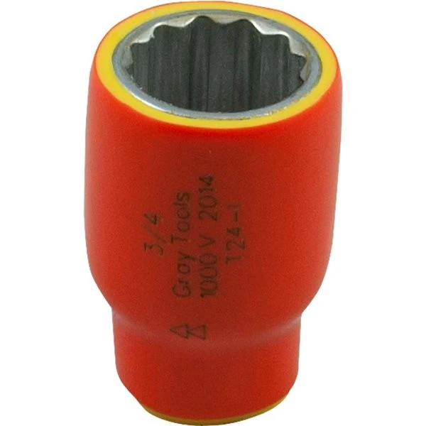 Gray Tools 3/8-in X 3/8-in Drive Insulated Standard Length Socket 3 Gray Tools 3/8-in X 3/8-in Drive Insulated Standard Length Socket