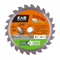 EXCHANGE-A-BLADE EAB Ultra Thin Kerf Saw Blade - Carbide Tipped - 24 Teeth - 6 1/2-in Dia
