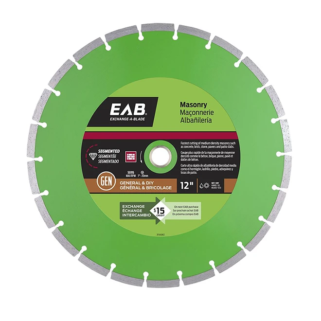 EXCHANGE-A-BLADE EAB Segmented Rim Diamond Blade - Concrete - Green Series - 12-in Dia - Recyclable Exchangeable 3 EXCHANGE-A-BLADE EAB Segmented Rim Diamond Blade - Concrete - Green Series - 12-in Dia - Recyclable Exchangeable