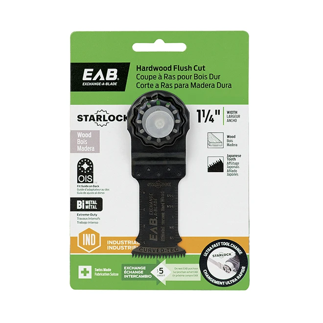 EXCHANGE-A-BLADE EAB Starlock Oscillating Hardwood Flush Cut Blade - Bi-Metal - 1 Per Pack - 1 1/4-in W 3 EXCHANGE-A-BLADE EAB Starlock Oscillating Hardwood Flush Cut Blade - Bi-Metal - 1 Per Pack - 1 1/4-in W