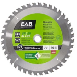 EXCHANGE-A-BLADE EAB Green Finishing Circular Saw Blade - Alloy Steel - 7 1/4-in Dia - 40 Tooth