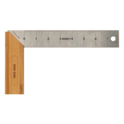 Johnson Professional Try Square - Stainless Steel And Bamboo - 8-in