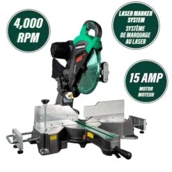 Metabo HPT Dual Bevel Sliding Mitre Saw With Laser - 12-in - Aluminum -Tool Nomic Sales 37815204b L