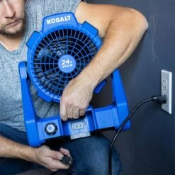 Kobalt 24-V Max Cordless Jobsite Fan - 600-CFM - Blue - Bare Tool Without Battery -Tool Nomic Sales 45595009d L