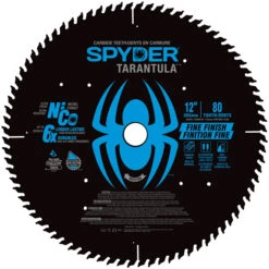Spyder Miter Saw Blade 12-in 80 Teeth Fine Cut Saw Blade - Black And Blue
