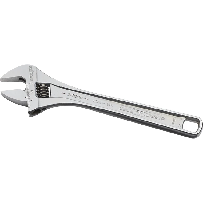 Channellock Adjustable Wrench - Chrome Finish - 4-Thread Knurl - 10-in L 4 Channellock Adjustable Wrench - Chrome Finish - 4-Thread Knurl - 10-in L - Image 2