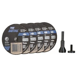 Norton Metal Grinder Cut-Off Blades - 3-in Dia X 1/16-in T - 3/8-in Dia Arbor - 5 Per Pack With Mandrel